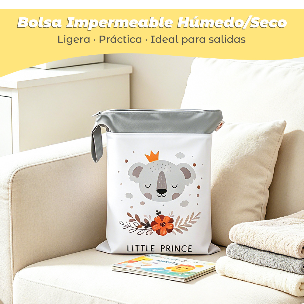 Bolsa Impermeable para Pañales Bebé Bolsa Húmedo Seco
