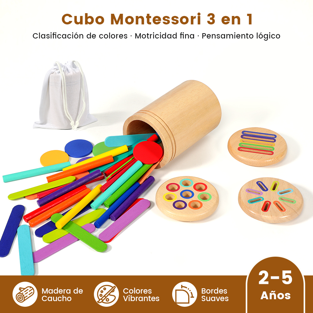 Juego Montessori de Clasificación de Colores 3 en 1